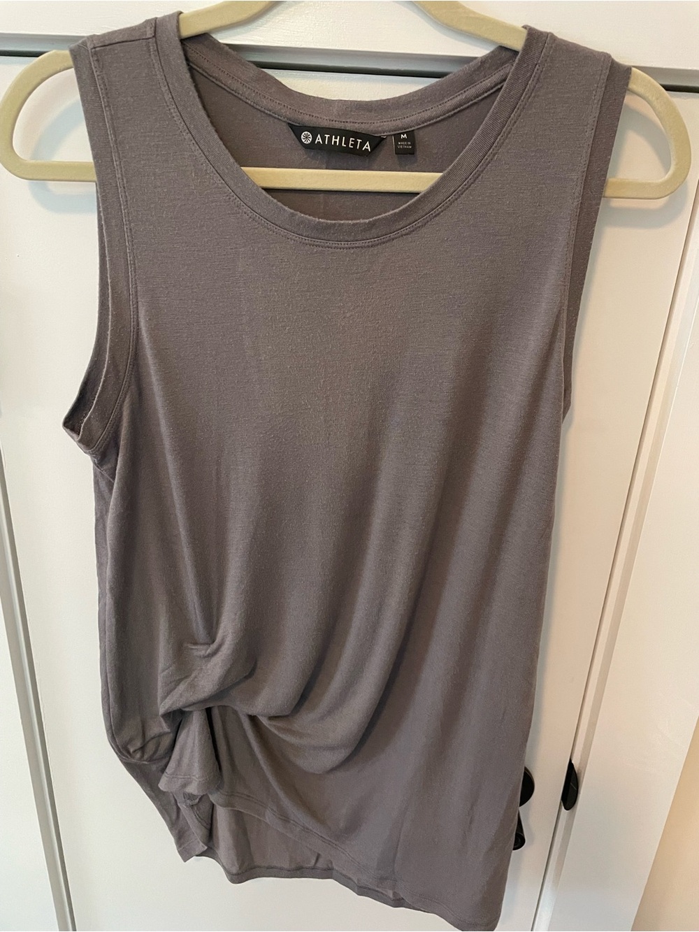 Athleta Twist-Hem Tank Top in Mauve Gray